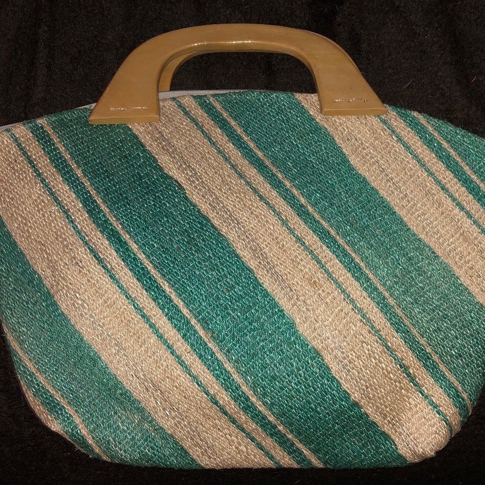 Tan & Teal Summer Beachy Bag